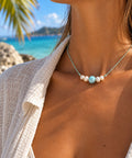 Larimar Pearls Choker-style Neckalce